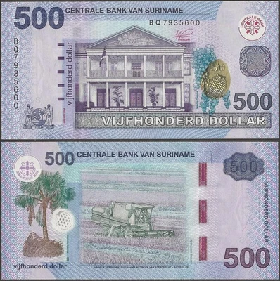 Suriname P166B B551b 500 Dollar 2024 @ Ebanknotesshop - Bild 1 von 3
