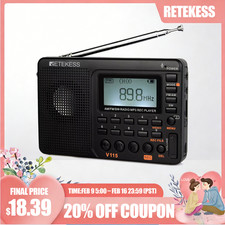 V115 Portable Radio,AM/FM/SW Digital Stereo Home Radio Recorder For Senior Gift