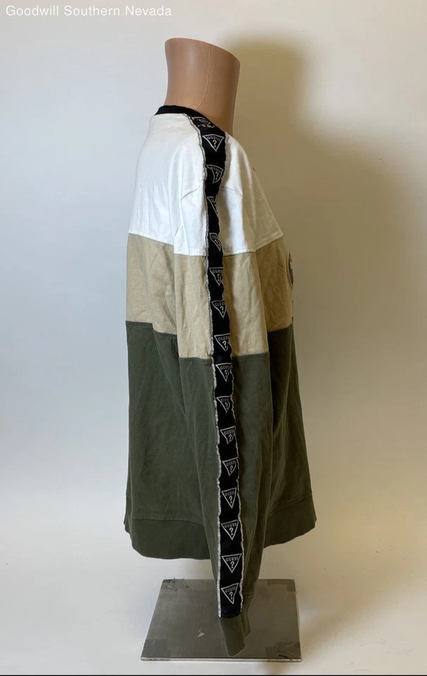 Guess Men's White/Tan/Green Sweater - Size Large - Image 2 of 4