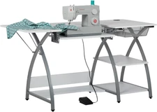 Comet plus Sewing Table with Wire Mesh Drawer + Shelves - Can Also Be Used as Co
