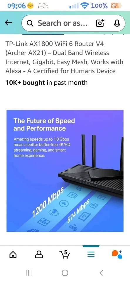 TP-Link AX1800 WiFi 6 Router V4 (Archer AX21) Dual Band Wireless Internet Router - Image 3 of 4