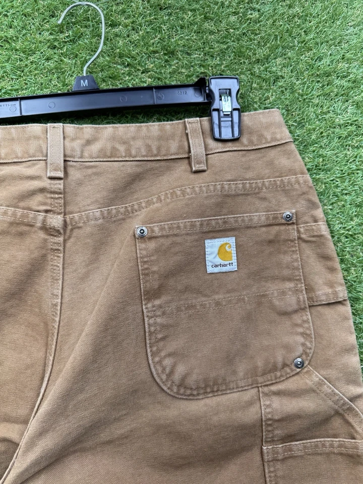 Винтажные мужские брюки Carhartt 30x32 B01 BRN Duck Double Knee Dungaree Fit коричневые - Изображение 3 из 4