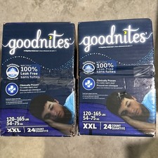 QTY 2 - 2x 24 ct GoodNites Briefs Disposable Training Pants - XXL - Boy
