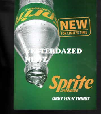 2025  print ad for Sprite Lymonade ''Obey Your Thirst''