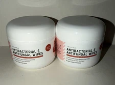 LOT 2 NEW Chew & Heal Dog Wipes Antibacterial & Antifungal 50 Count