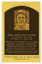 Jesse Haines Signed Autographed HOF Postcard Cardinals Reds JSA CF46696