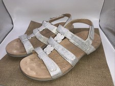 Vionic Amber Silver Metallic Strappy Sandals ARCH Support Adjustable Straps Sz 8
