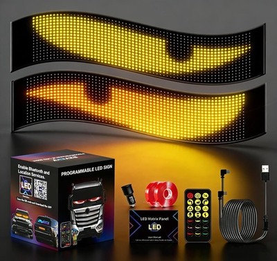 Programmable LED Sign Bluetooth Scrolling Display Car Store Window 2-Pack. NEW