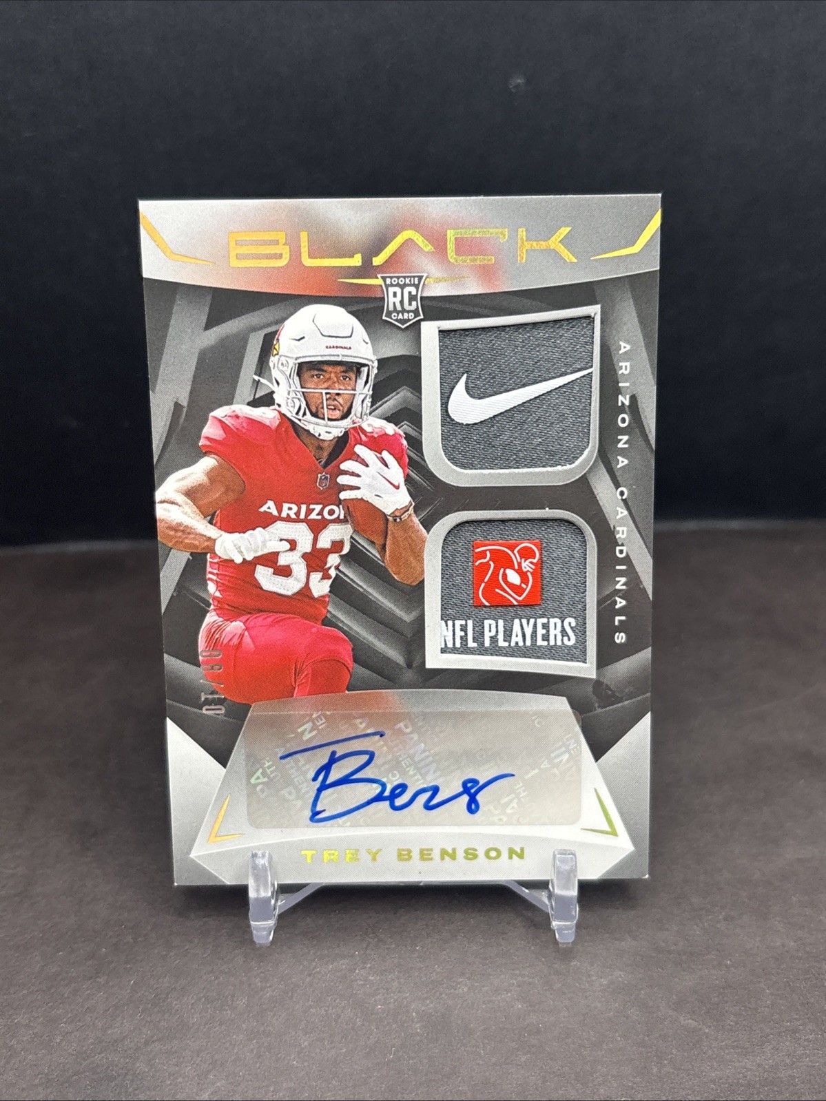 Trey Benson Panini Black Rookie Signature Materials #RSM18 Gold