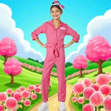 Barbie Movie Pink Power Jumpsuit Halloween Costume for Children, Size L 10-12