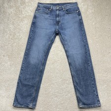 Levis 505 Jeans Mens 34x32 Blue Medium Wash Denim Straight Leg Stretch Casual