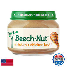 Beech-Nut Stage 1 Chicken  Broth Puree Baby Food 2.5oz Glass Jars 10-count 4 mo