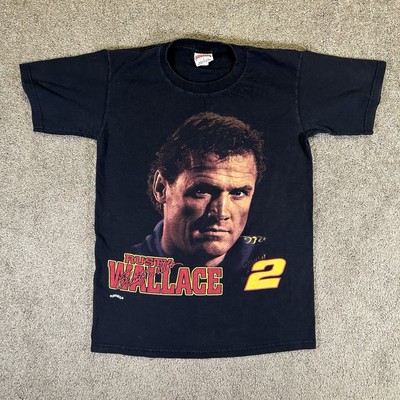 Vintage 90s Rusty Wallace NASCAR Nutmeg Racing USA T Shirt Mens Medium Portrait