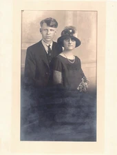 1920s Flapper Dress Mesh Sleeves Photo Tinted Glasses Cloche Hat Studio Portrait