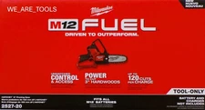 New Milwaukee 2527-20 M12 FUEL HATCHET 6 in Pruning Saw Brushless Bar & Chain