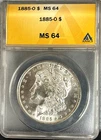 1885-O Morgan SILVER Dollar ANACS MS64 -Absolutely Stunning!
