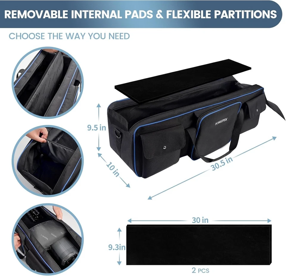 Durable Tripod Carrying Case with Padded Protection - 30.5" Photo Equipment Bag - Image 4 of 4