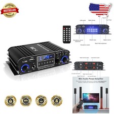 4.0 Channel Stereo Amplifier, Bluetooth 5.0, 50Wx4 HiFi, 1200W, USB/SD