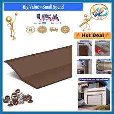 Garage Door Seal Top  Sides TPE Weather Stripping Brown 36ft
