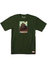Primitive Marvel Moebius Thing Fantastic Four T-Shirt Size XL Military Green