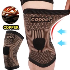 Copper Infused Knee Support Brace Patella Arthritis Joint Compression Sleeve US