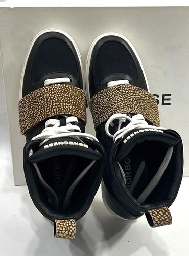 BORBONESE Sneaker alta pelle di vit./camoscio Donna Woman Nero Size Eu 38 BRB007 - Picture 4 of 6