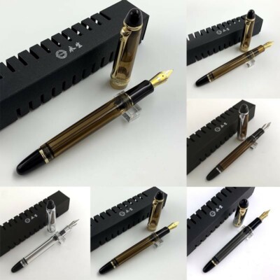 Hero 1202 Transparent Fountain Pen Demonstrator Screw Fine Nib 0.5mm Writing #B9
