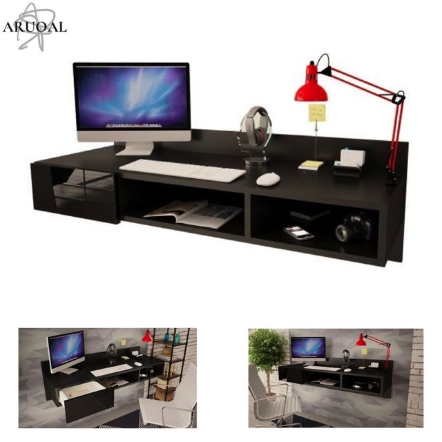 Skyler Home Floating Computer Desk And Modern Contemporary Storage