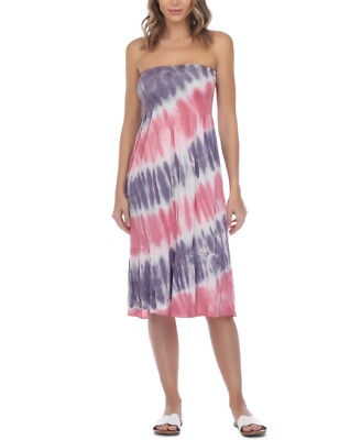 Pink Raviya Raviya PURPLE PINK TIE DYE Convertible Tube Dress Swim Cover-up, XL ...
