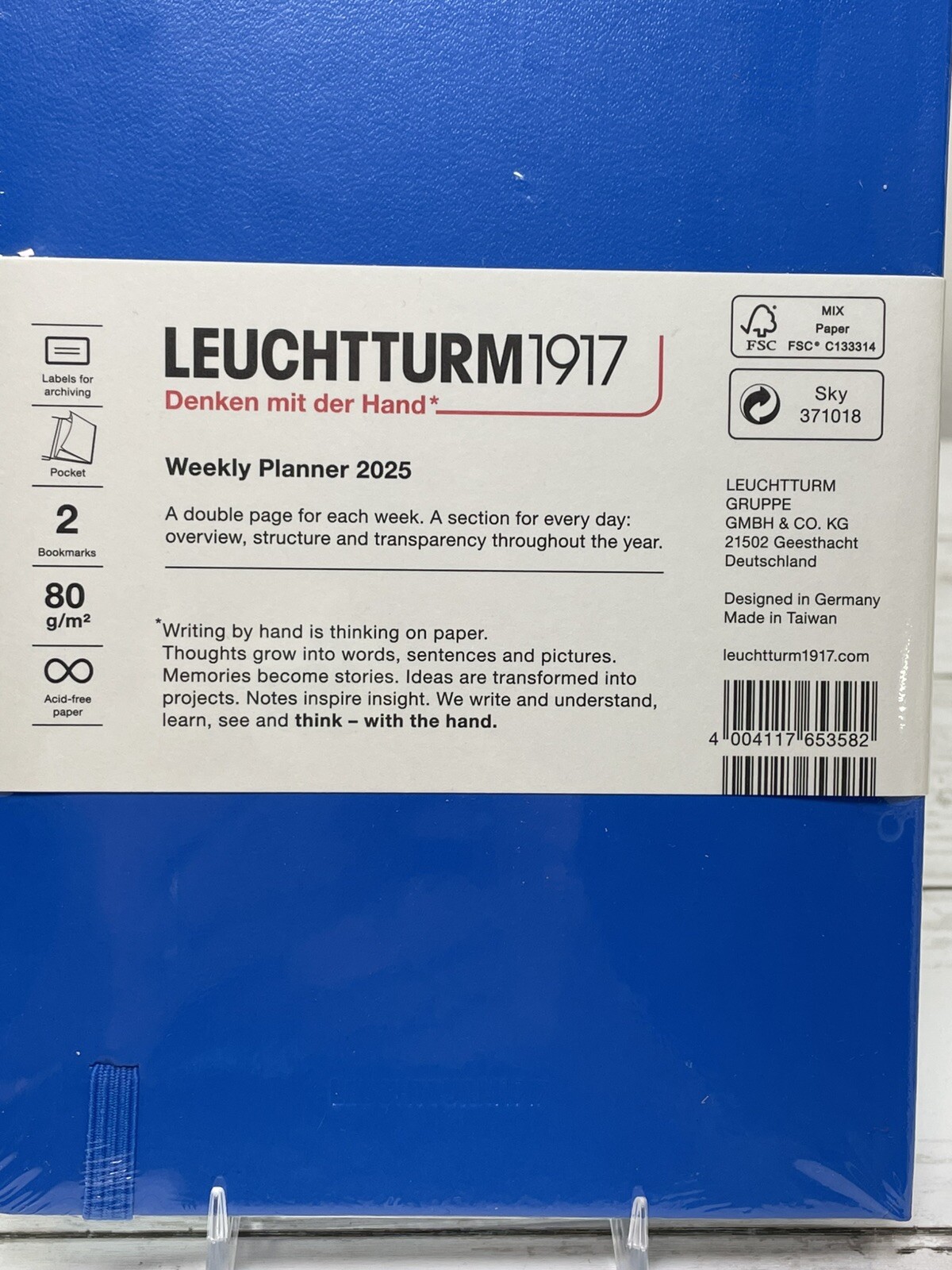 LEUCHTTURM 1917 Weekly Planner 2025 Hardcover 12Months -  B6+ Paperback "SKY"