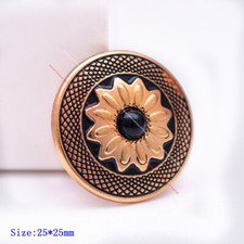 10PC Gold Flower Black Turquoise Leathecraft Accessories Concho Screwback 1"