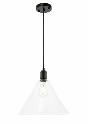 Elegant Lighting LD6228 Black Hugh Single Light 14''W Pendant