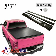 Soft Roll-Up Tonneau Cover For 04-15 Nissan Titan 5'7" Short Bed w/ LED Light