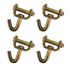 4 Pack Swivel J Hook For 2 Ratchet Tie Down Strap For Car Hauler Trailer Truck