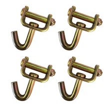 4 Pack Swivel J Hook for 2" Ratchet Tie Down Strap for Car Hauler Trailer Truck 