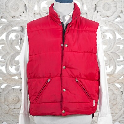 Scotch & Soda Men's XL Reversible Red Puffer Vest - Down Filled