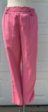 Vtg Gitano Pink High Waist Crinkle Pants Cropped Pocket Pants Medium