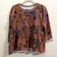 Anthropologie Saturday Sunday Sweater Size XS Colleen Peplum Floral K5