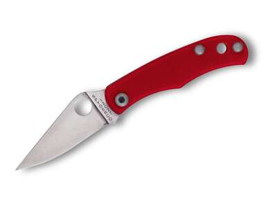 Spyderco Bug G10 Red PlainEdge 42a Taschenmesser Slipjoint 12C27 Rot C133GRDP