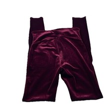 Spanx Velvet Leggings Womens Size Small Burgundy Red Bottoms F3
