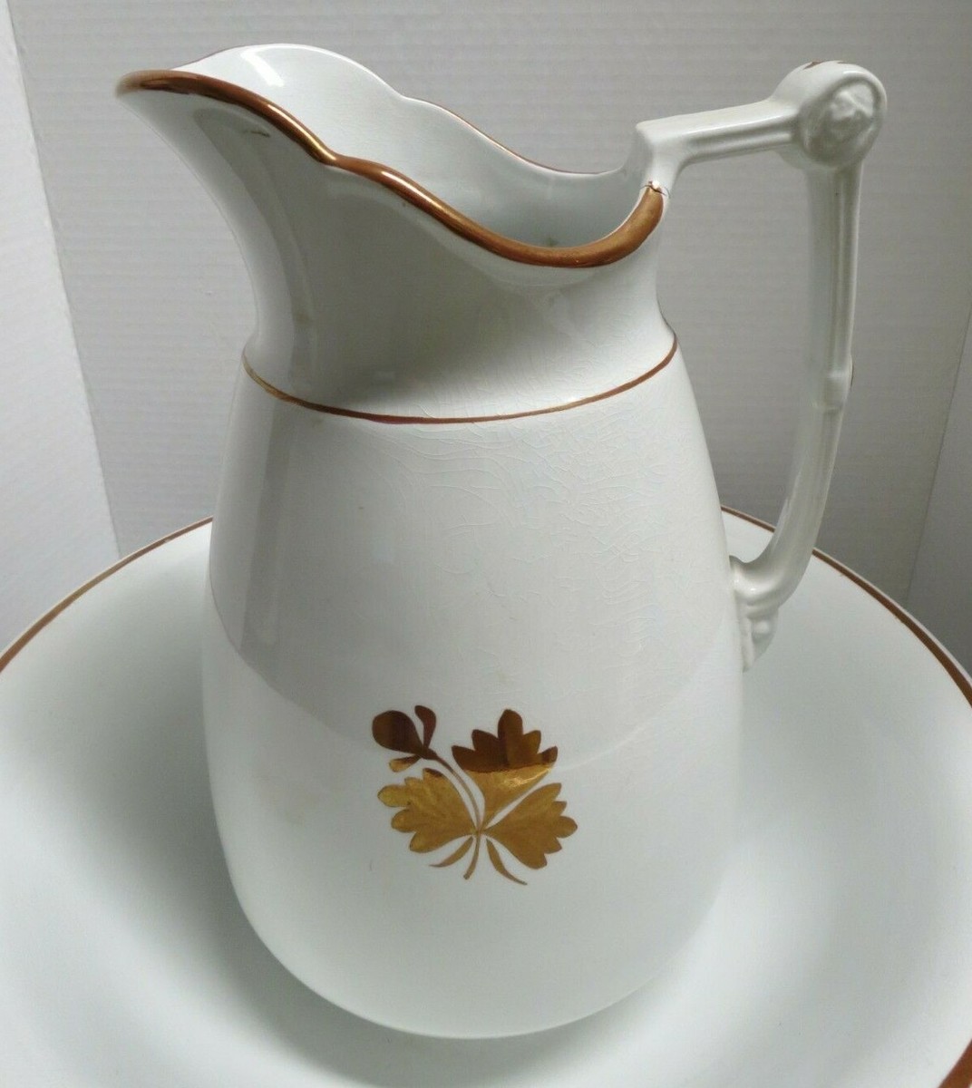 Antique Mellor Taylor & Co Warranted Stone China Tea Leaf