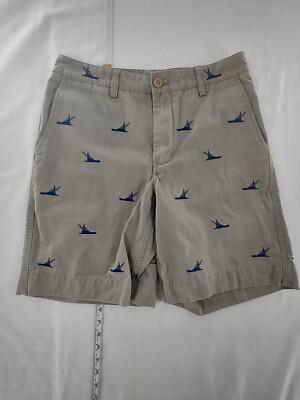 Vineyard Vines Island Shorts Mens 30 Embroidered Fishing Boats Khaki Preppy 