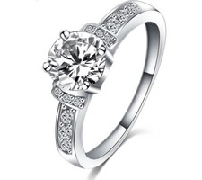 D/VVS1 Diamond Engagement Ring 2 Carat Round Cut 14k White Gold Bridal