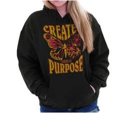 Motivation Created With A Purpose Butterfly Womens Hooded Sweatshirts Hoodies