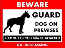 BEWARE Guard Dog On Premises Security Warning Stickers / 6 Pack  FREE Shipping