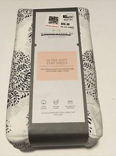 Threshold White Paisley Print 300 Thread Count Ultra Soft Queen Size Flat Sheet