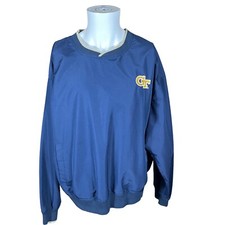 VINTAGE Georgia Tech Yellow Russell Athletic Blue VNeck Pullover Jacket Adult XL