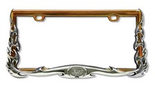 Chrome Gold Tribal Metal Flame License Plate Frame Car Truck Chrome Gold Tribal Metal Flame License Plate Frame Car Truck