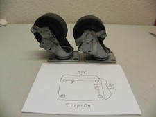 Vintage Snap-On 2 Piece 4'' x 1-1/4'' locking Swivel Casters KRA380 Roll Cab