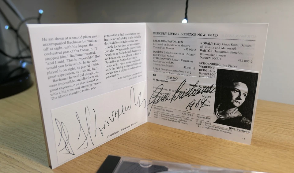 Gina Bachauer *SIGNED* + Stanisalw Skrowaczewski Brahms Piano Conc. 2 Mercury CD Foto 3 de 4